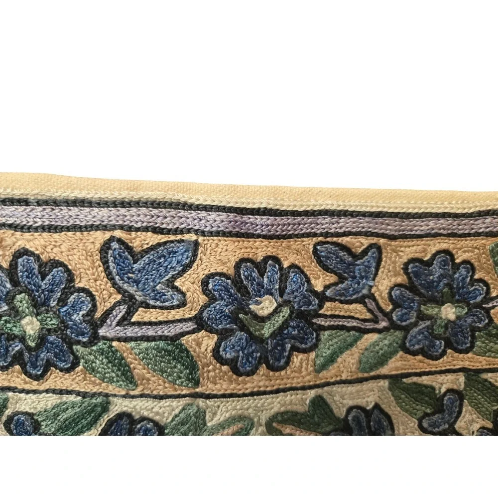 Hand‎ Embroidered Throw Pillow Cushion Cover Suzani Silk on Cotton 16